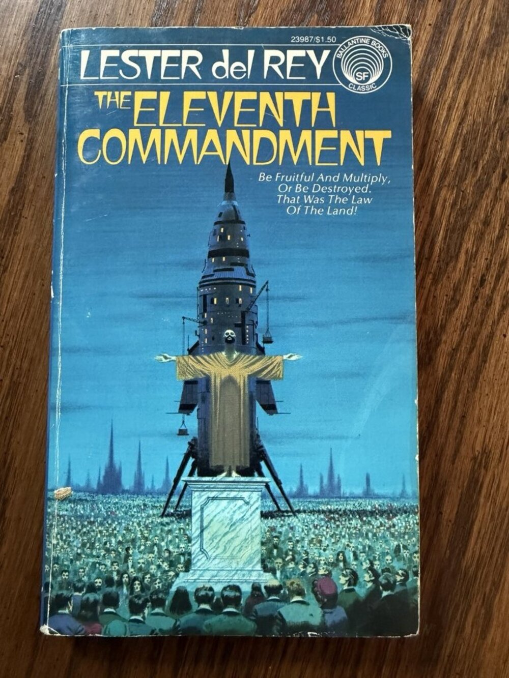 THE ELEVENTH COMMANDMENT by Lester Del Rey 1976 Ballantine Paperback VTG